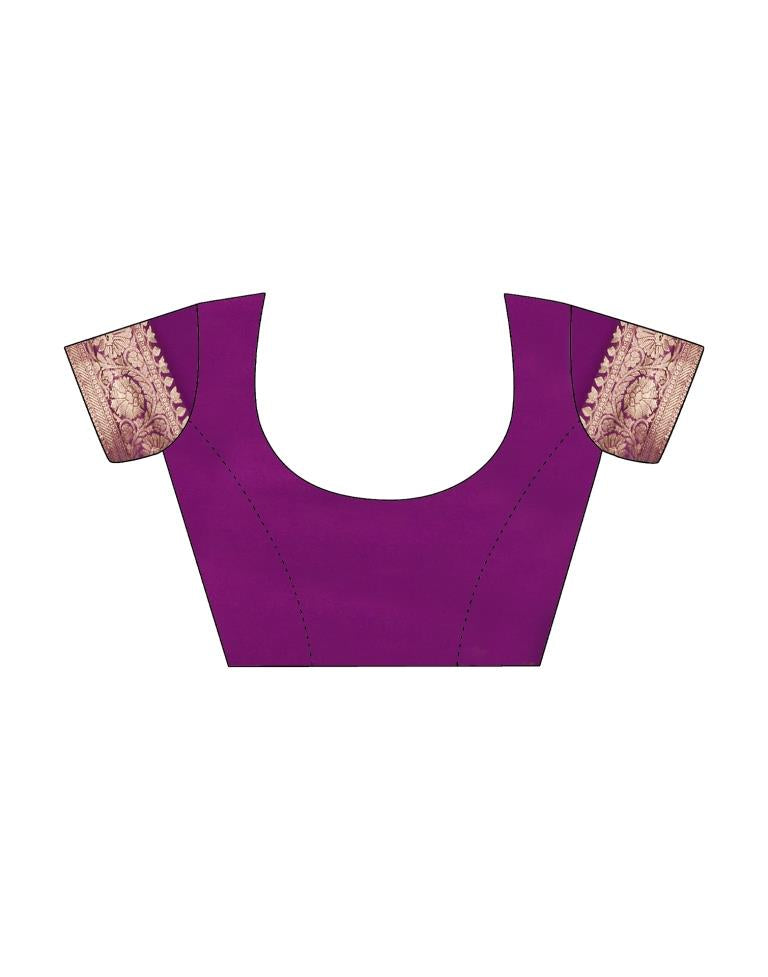 Lavender Georgette Plain Saree