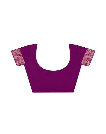 Dark Purple Georgette Plain Saree