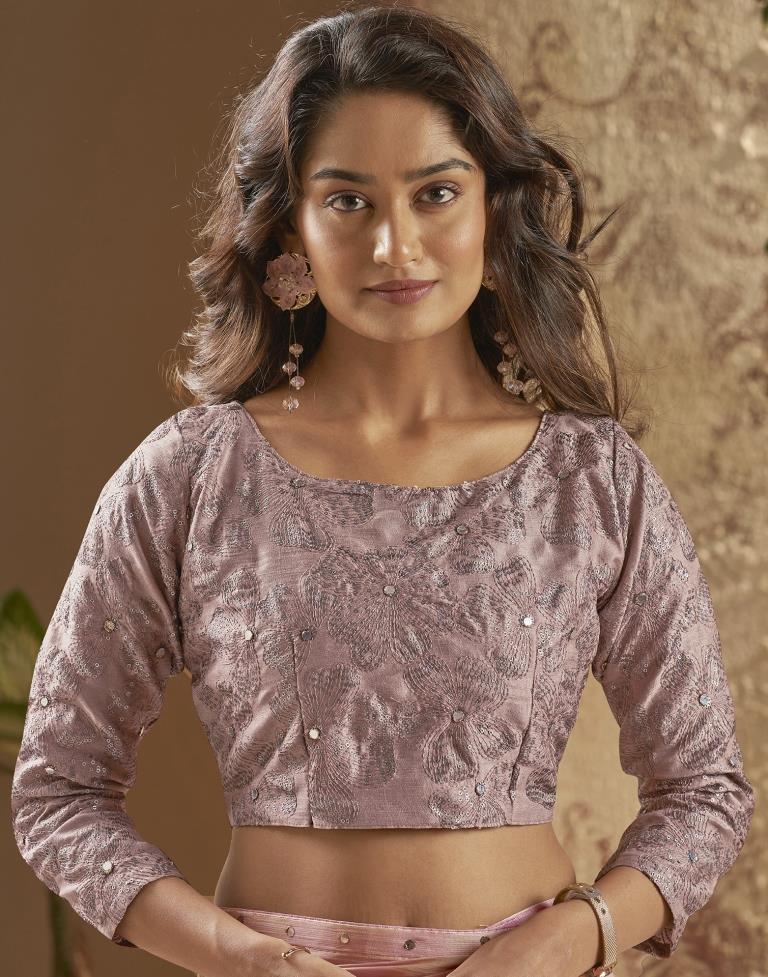 Dusty Mauve Chiffon Plain Saree