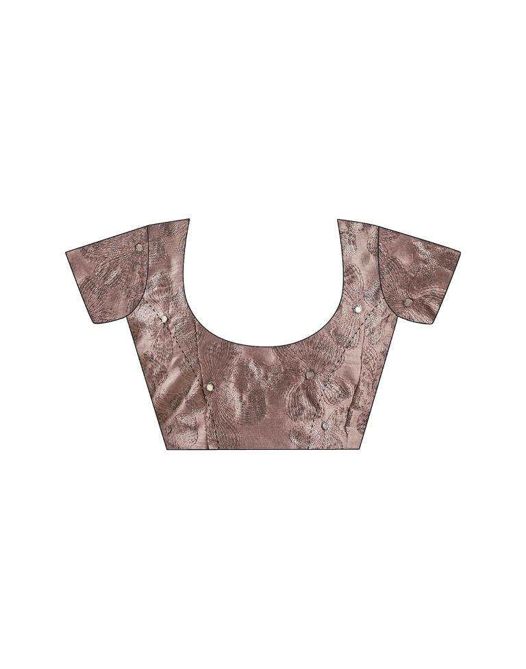 Dusty Mauve Chiffon Plain Saree