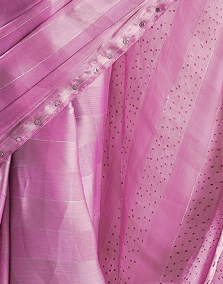 Pink Chiffon Plain Saree
