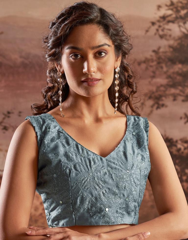 Cream Chiffon Plain Saree