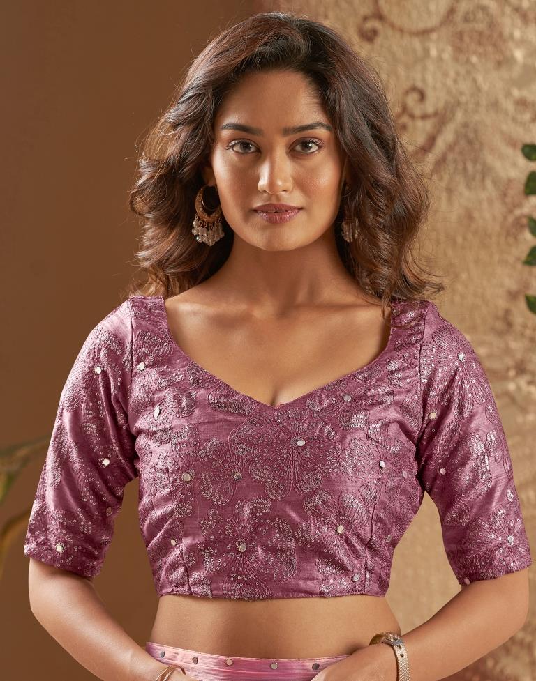 Light Pink Chiffon Plain Saree