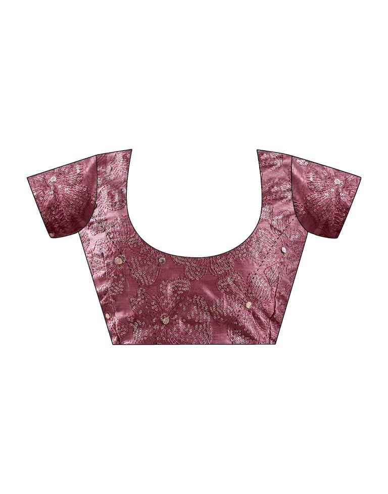 Light Pink Chiffon Plain Saree