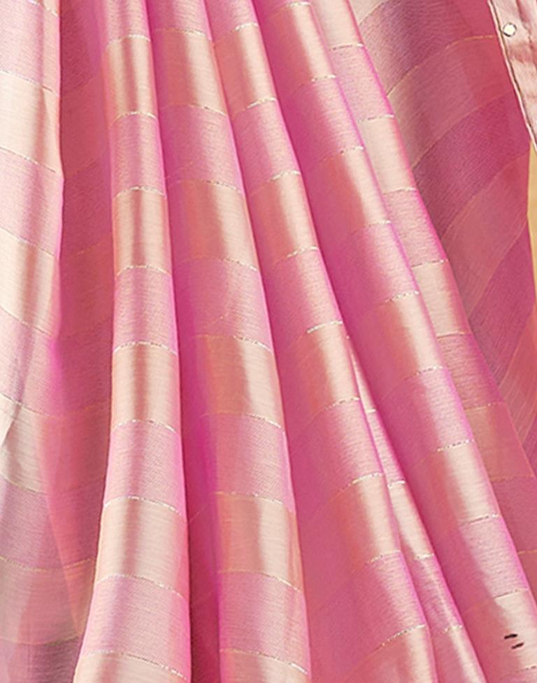 Light Pink Chiffon Plain Saree