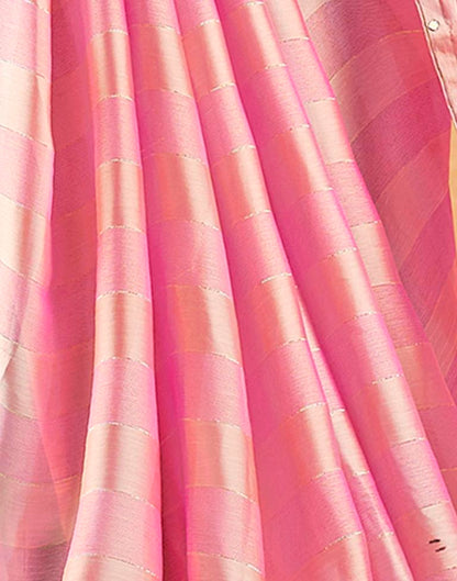 Light Pink Chiffon Plain Saree