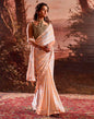 Light Peach Chiffon Plain Saree