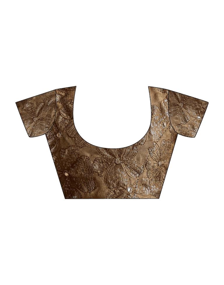 Light Peach Chiffon Plain Saree