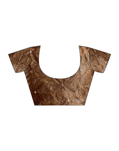 Light Peach Chiffon Plain Saree