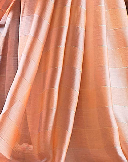 Light Peach Chiffon Plain Saree