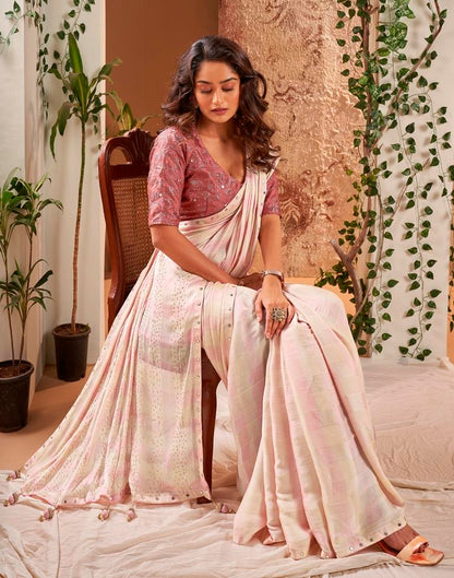 Light Yellow Chiffon Plain Saree