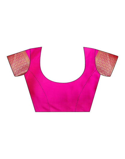 Magenta Silk Plain Saree