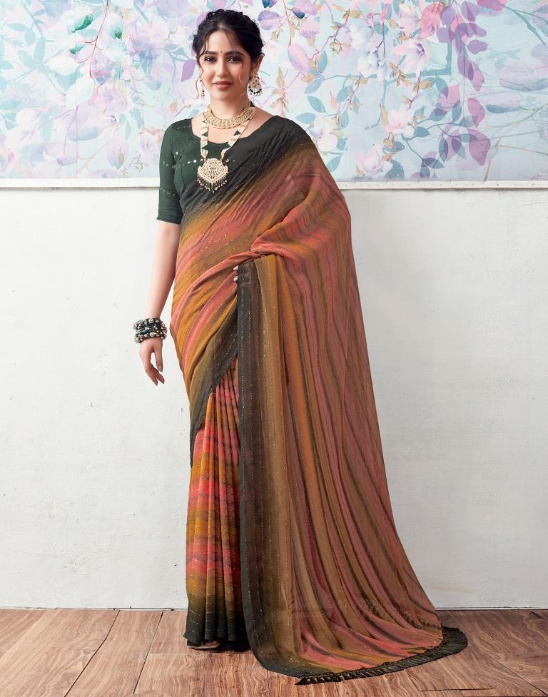 Multicoloured  Georgette Printed Saree