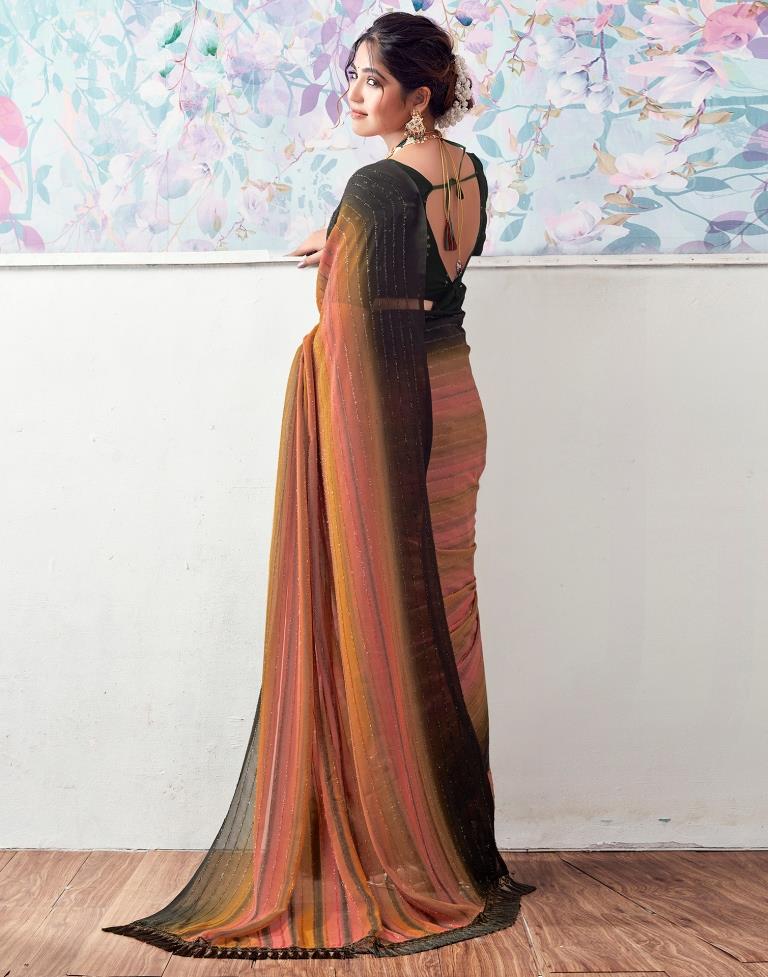 Multicoloured  Georgette Printed Saree