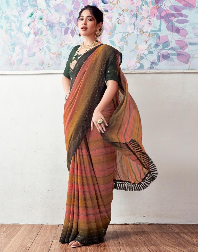 Multicoloured  Georgette Printed Saree
