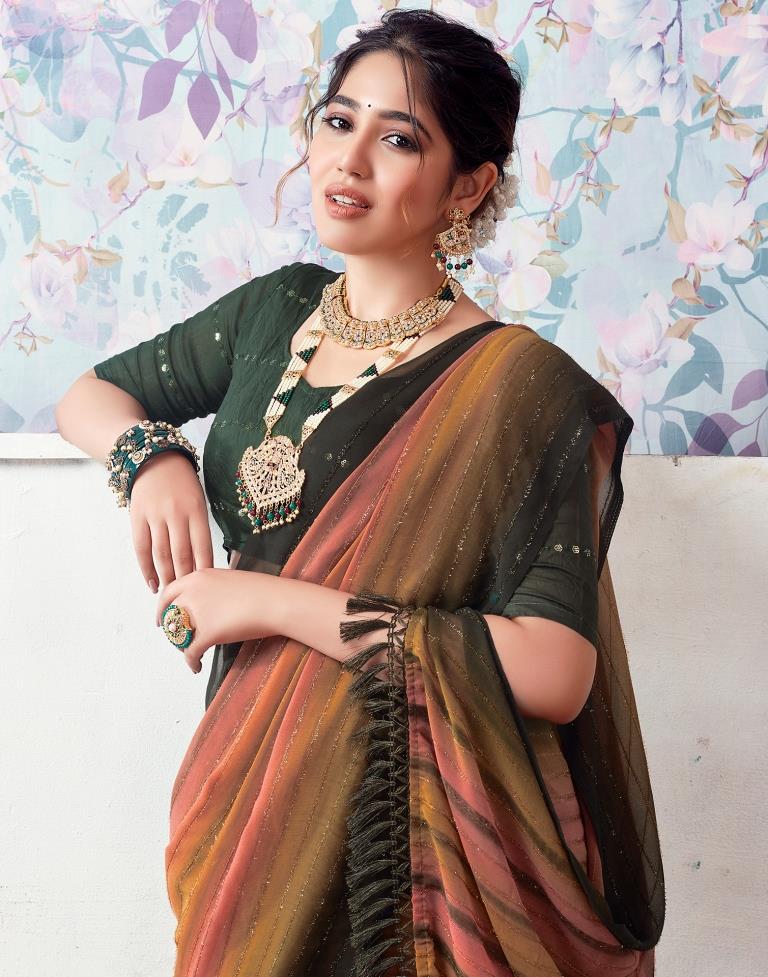 Multicoloured  Georgette Printed Saree