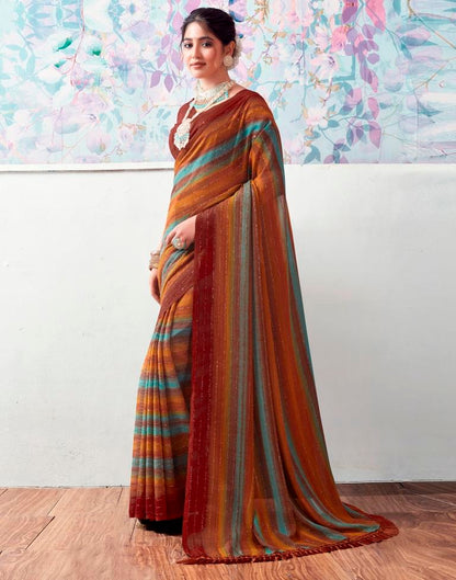 Multicoloured  Georgette Printed Saree