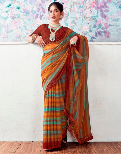 Multicoloured  Georgette Printed Saree
