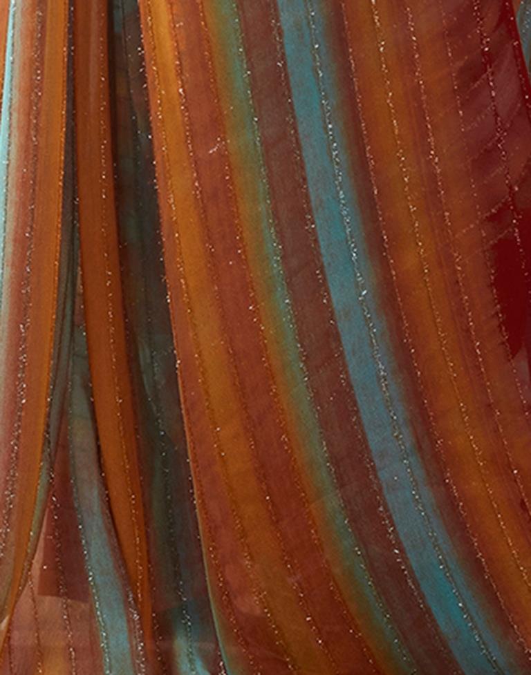 Multicoloured  Georgette Printed Saree