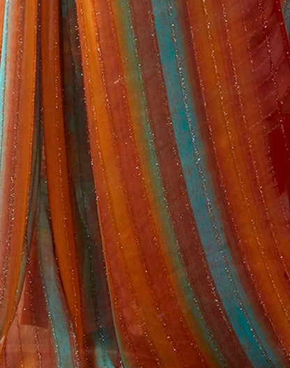 Multicoloured  Georgette Printed Saree