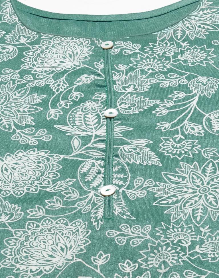 Green Kurti With Pant And Dupatta | Leemboodi