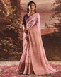 Light Pink Silk Plain Saree