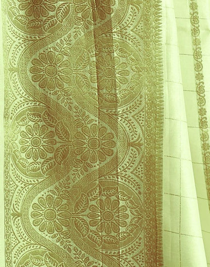 Pista Green Silk Plain Saree