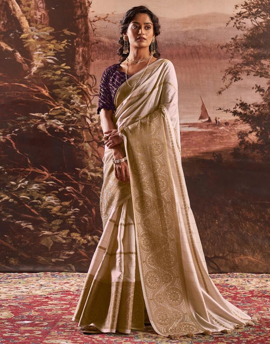 Mauve Silk Plain Saree