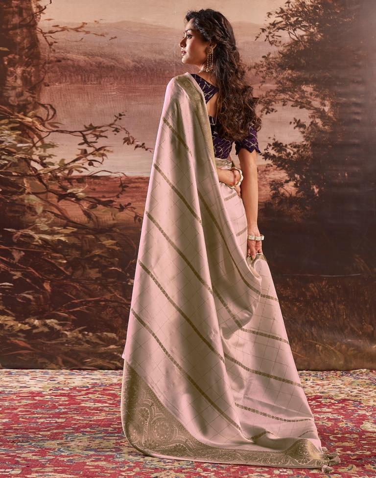 Mauve Silk Plain Saree