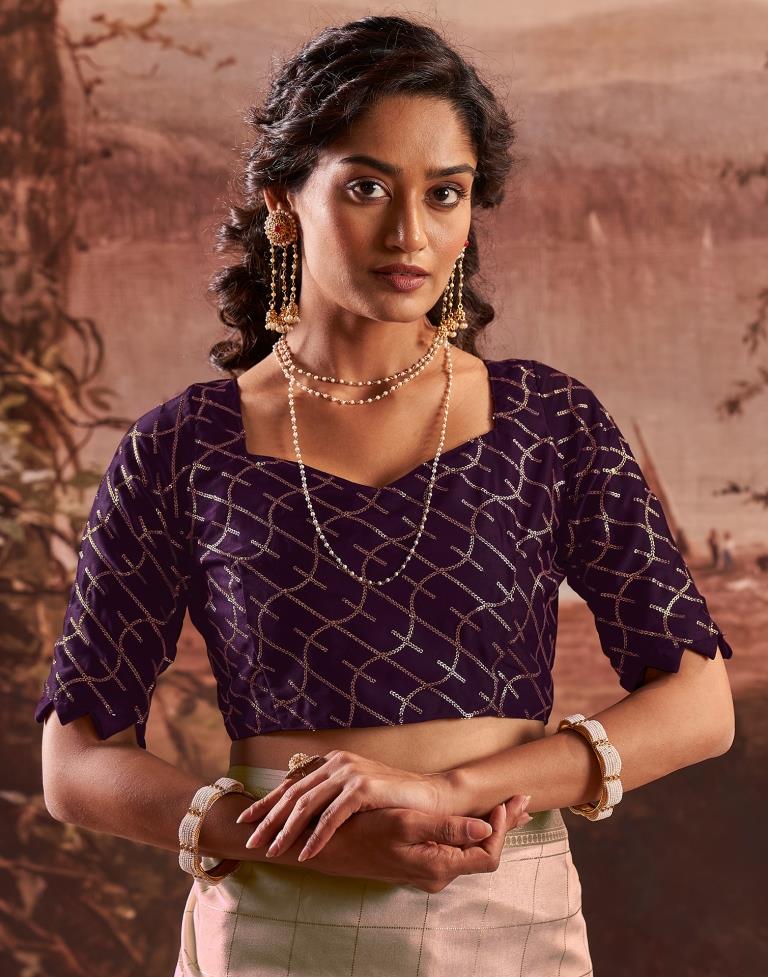 Mauve Silk Plain Saree