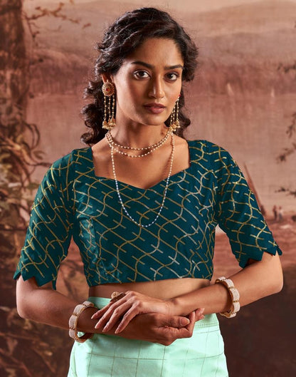 Light Mint Blue Silk Plain Saree