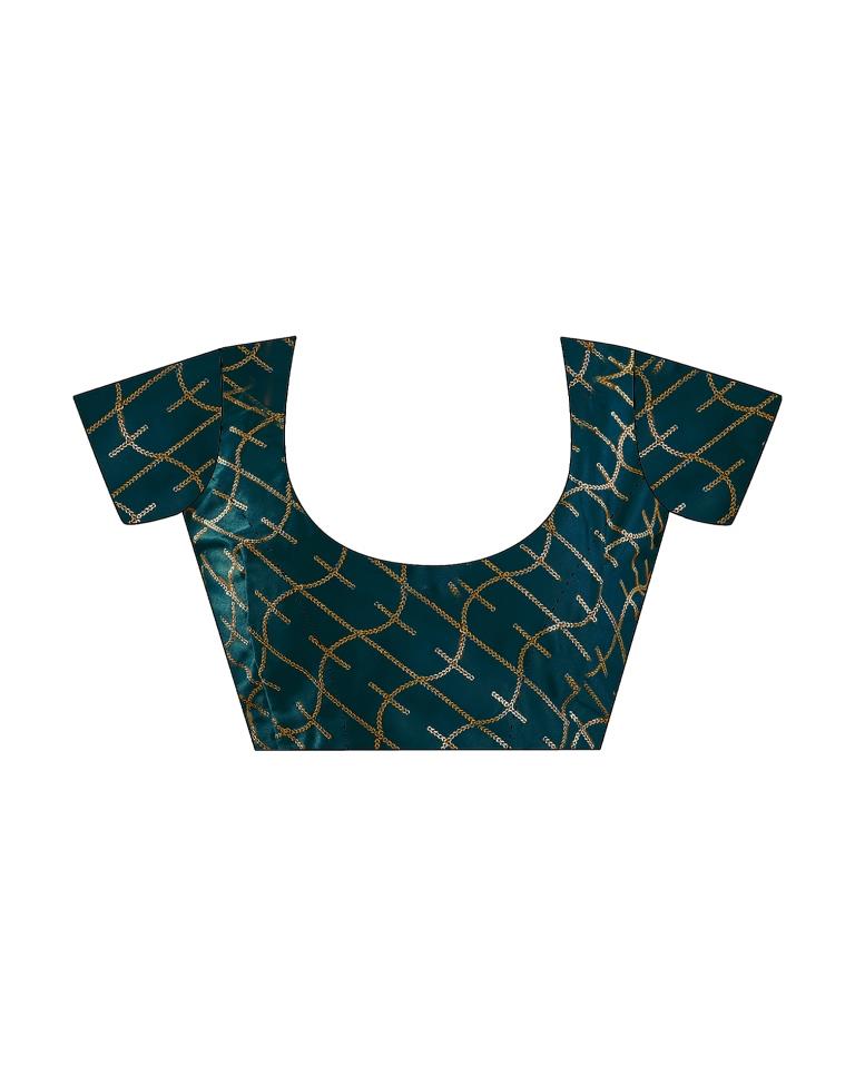 Light Mint Blue Silk Plain Saree