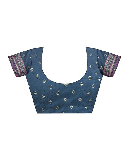 Denim Blue Georgette Printed Saree