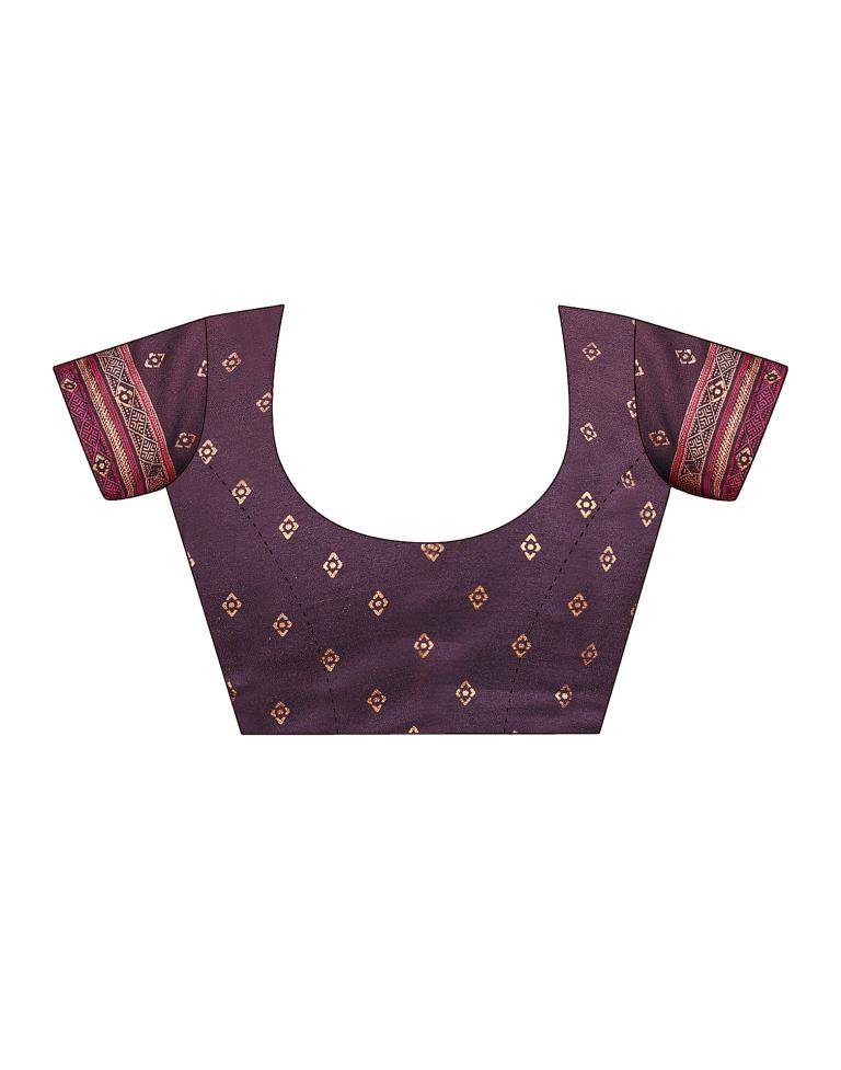 Deep Purple Georgette Printed Saree