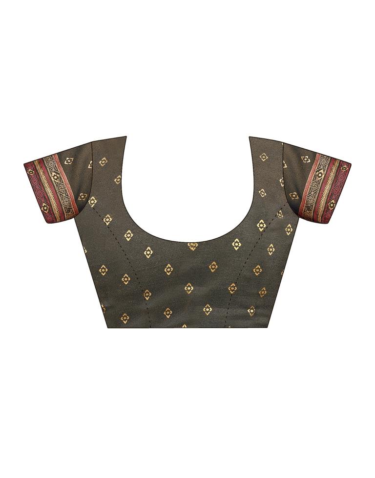 Grey Georgette Printed Saree