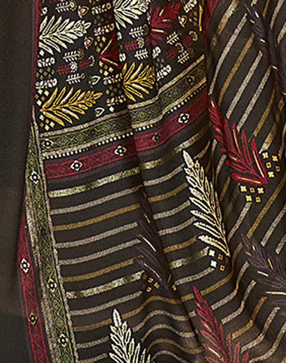 Grey Georgette Printed Saree