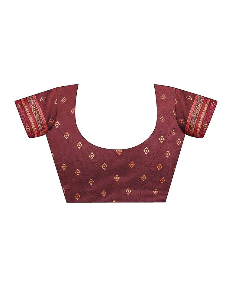 Maroon Georgette Printed Saree