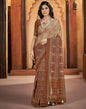 Rust Georgette Printed Saree