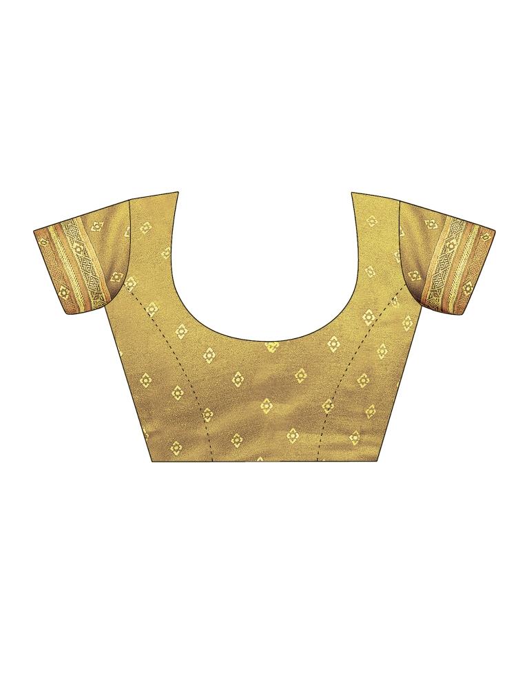 Dark Mustard Yellow Georgette Printed Saree