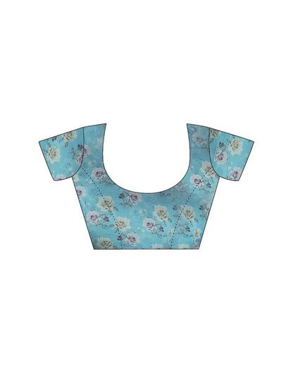 Multicoloured Satin Printed Saree