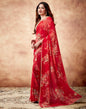 Red Georgette Printed Saree