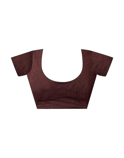 Brown Georgette Printed Saree