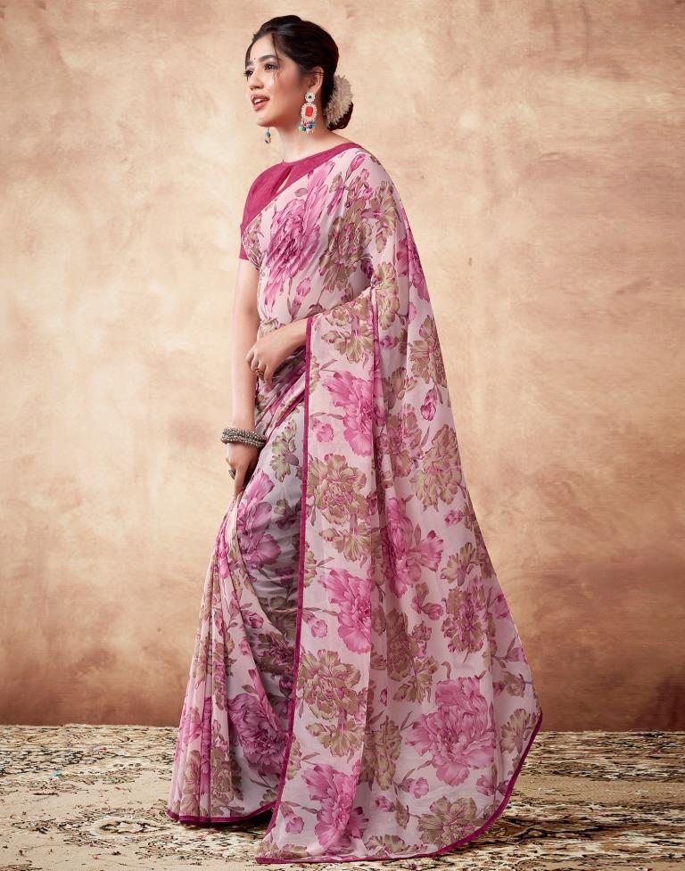 Multi Georgette Printed Saree
