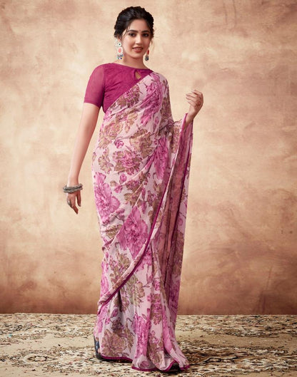 Multi Georgette Printed Saree