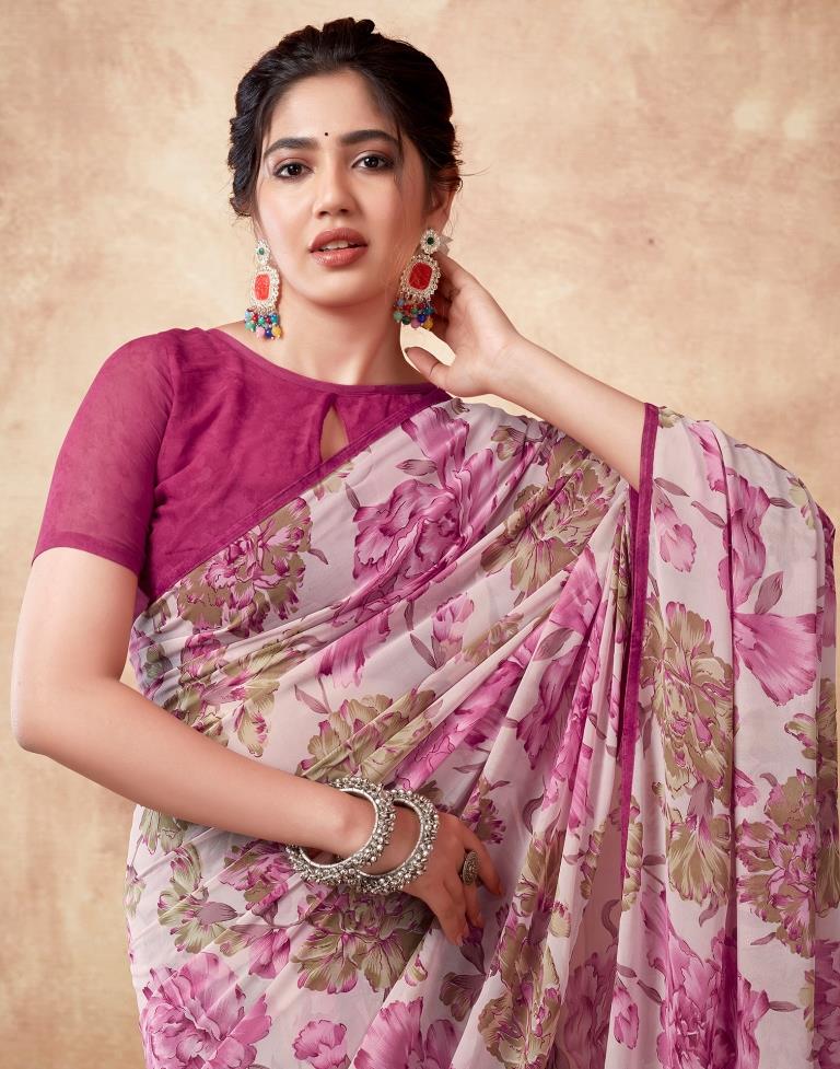 Multi Georgette Printed Saree