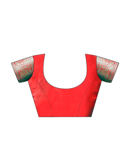 Red Georgette Plain Saree