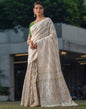 Beige Cotton Woven Saree