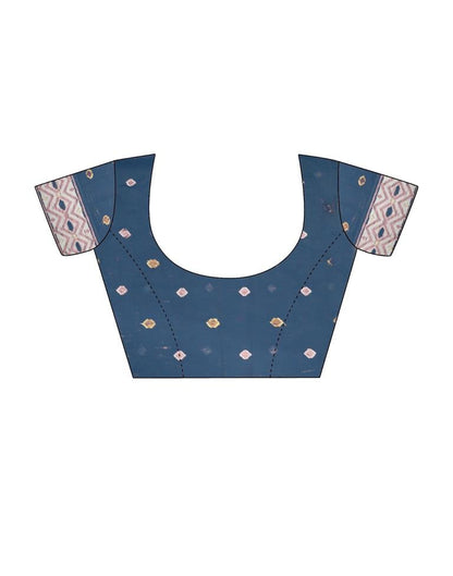 Light Blue Cotton Woven Saree