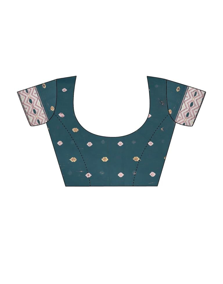 Pista Green Cotton Woven Saree