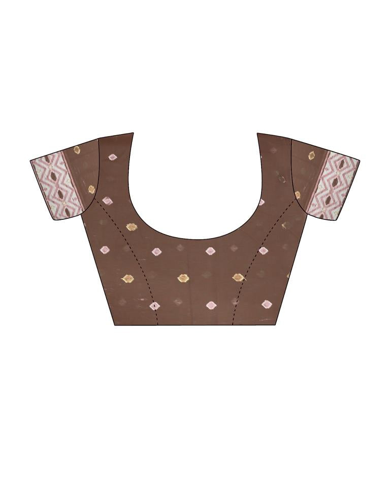 Light Yellow Cotton Woven Saree